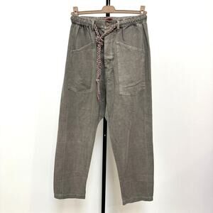 Dr. Collector's P38 Hemp Organic Cotton Sunfaded Army Green Pants M Braided Rope